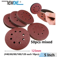 newone 50pcsset 125mm 55inch mixed sanding discs sandpaper pads set for abrasive tools including 5 sizes 406080100120