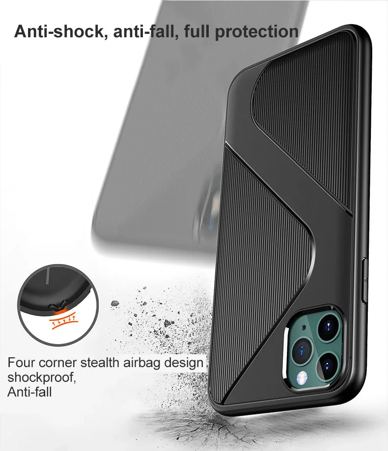 Для iPhone 11 Pro Max чехол TPU Мягкий силиконовый анти-осенний противоударный