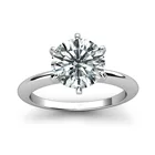 Женское кольцо из серебра 925 пробы, с муассанитом