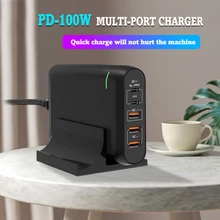 PD 100W Multi GaN Dual USB Type C  Fast Charger For  MacBook Air iPad iPhone11 Pro Max XS XR 5 Port Usb Quick Charge 4.0 PD HUB