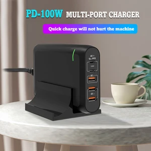 pd 100w multi gan dual usb type c fast charger for macbook air ipad iphone11 pro max xs xr 5 port usb quick charge 4 0 pd hub free global shipping
