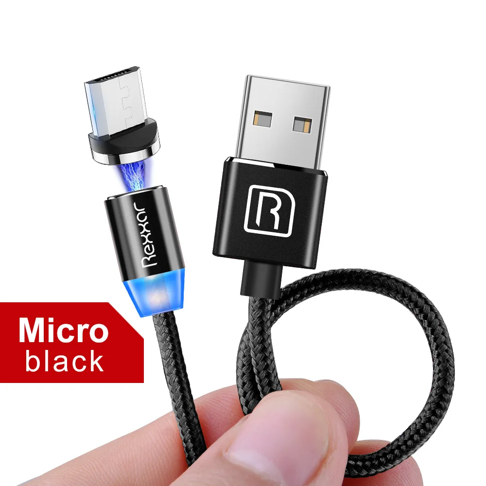 Black Micro USB Kit Магнитный usb-кабель для быстрой зарядки, кабель USB type C, Магнитный зарядный кабель Micro usb, кабель для мобильного телефона, usb-шнур для iphone, samsung - Цвет: Black Micro USB Kit