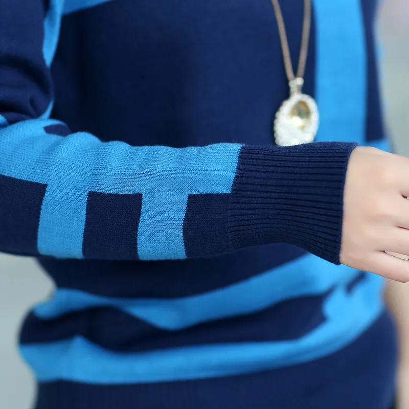 

New style Cashmere Sweater Women Pullover Sweater Female O-Neck Plaid Knitted Coat Slim Sweater big yards Size 5 Colors S-3XL