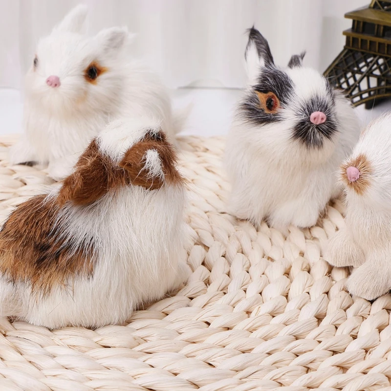 

Simulation toy mini rabbit models home decoration wedding birthday gift dolls Y4QA