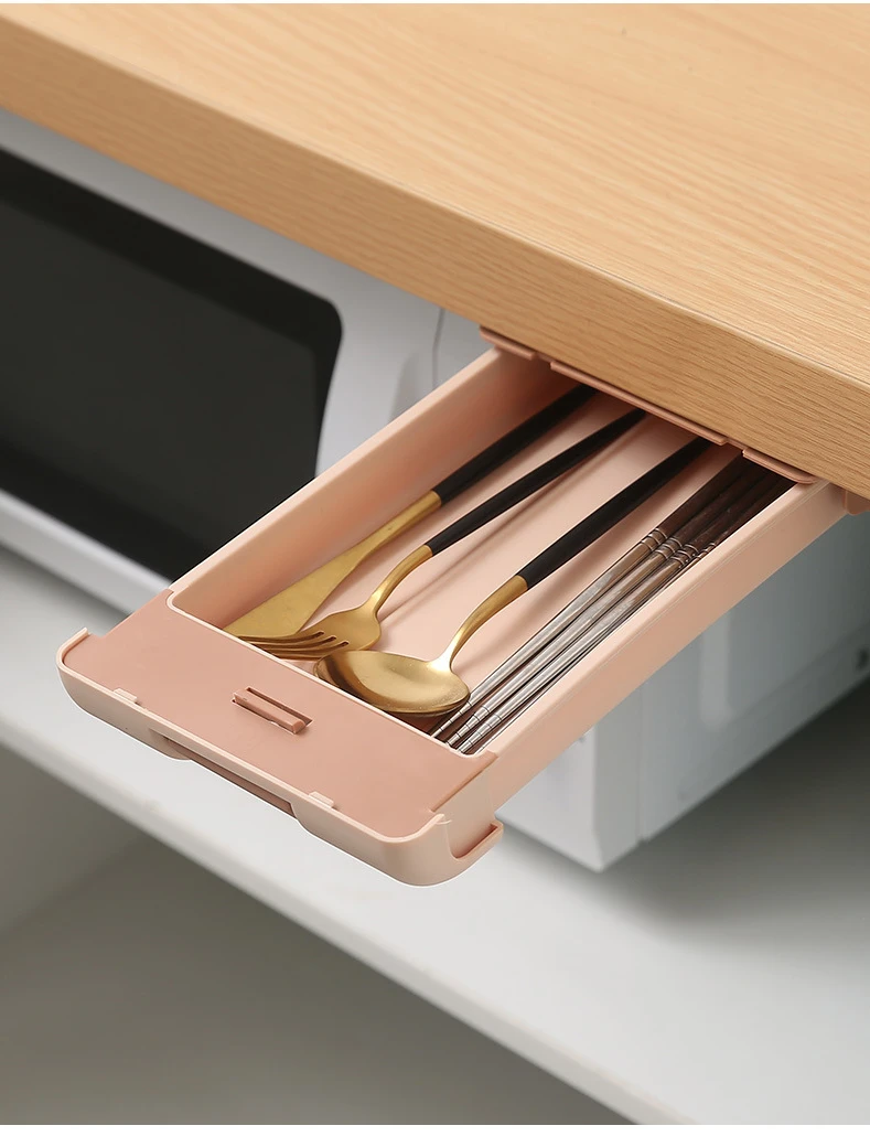 

Storage box drawer type key storage box under desk desk top student stationery box desk bottom hanging hidden pen case