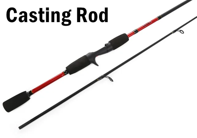 Бургундия Catch.U 1.8M Fishing Rods Carbon Spinning Fishing Pole Spinning Fishing Rod 2 Section Lure Casting Pole - Цвет: Бургундия
