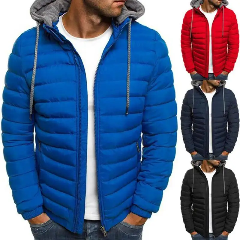 

Men Winter Warm Puffer Bubble Hoodie Jacket Coat Quilted Padded Outwear Tops AU