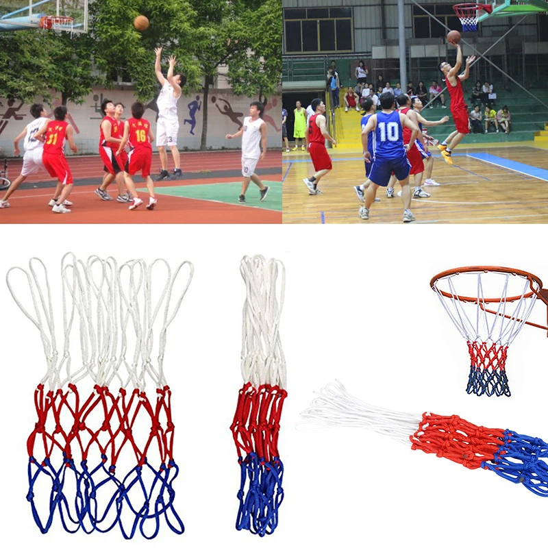 

Three Color 1 PC Nylon Basketball Net Durable Thick Thread Basketball Mesh Indoor Outdoor Sports