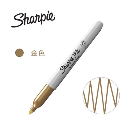 1 шт. Sharpie 31993 экологически чистый мелкий точечный Перманентный маркер 1 мм беспыльный маркер 21 цвет на выбор - Цвет: Gold