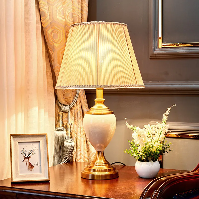 Европейская деревенская белая керамическая лампа настольные лампы классический