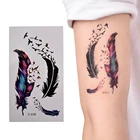 Водостойкая хна, птичье перо, временная тату-наклейка, тату для боди-арта, флэш-тату, искусственные татуировки для девочек, женщин и мужчин