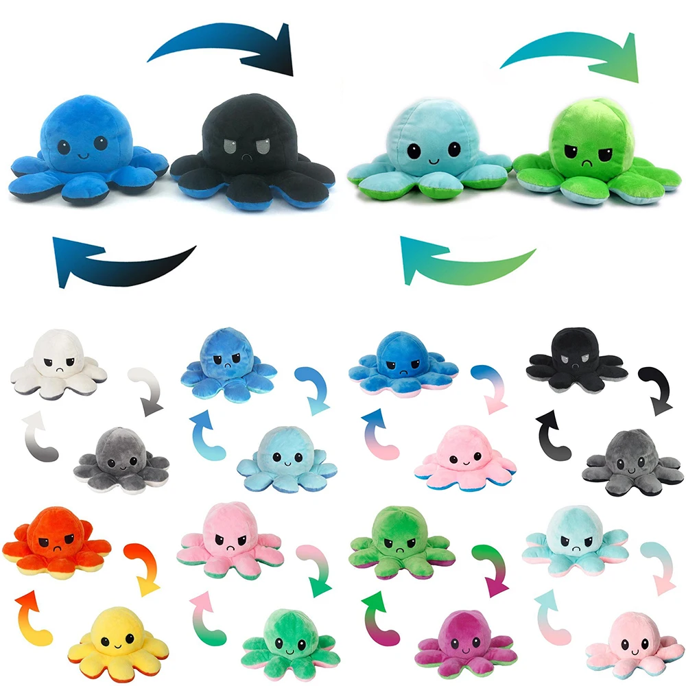 

Hot Holiday Gifts Reversible Octopns Plush Toys Double Sided Kids Plushis Double-Sided Flio Doll Cute Toys Peluches For Pulpos