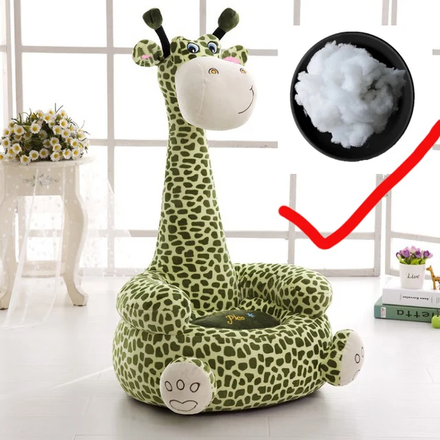 E-Big-With Cotton Мультфильм Детское сиденье диван удобный PP хлопок животных Жираф маленький большой размер детское портативное кресло подарки для детей - Цвет: E-Big-With Cotton