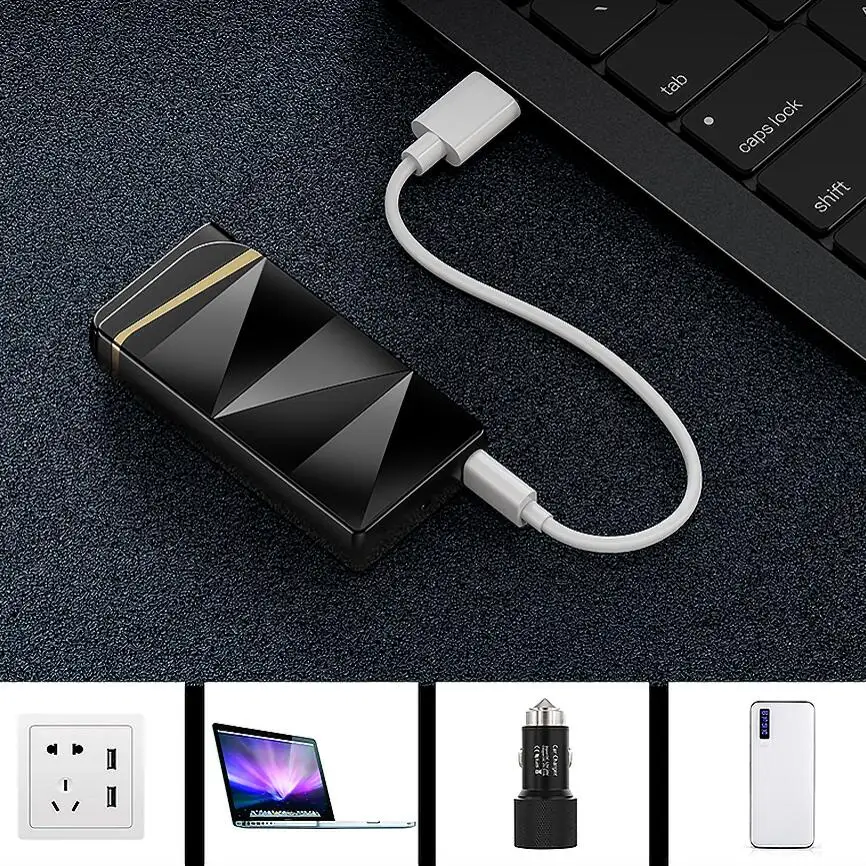 2021 Мощность Дисплей пламени Новый год дизайн зажигалка USB Пульс сигары Зажигалки