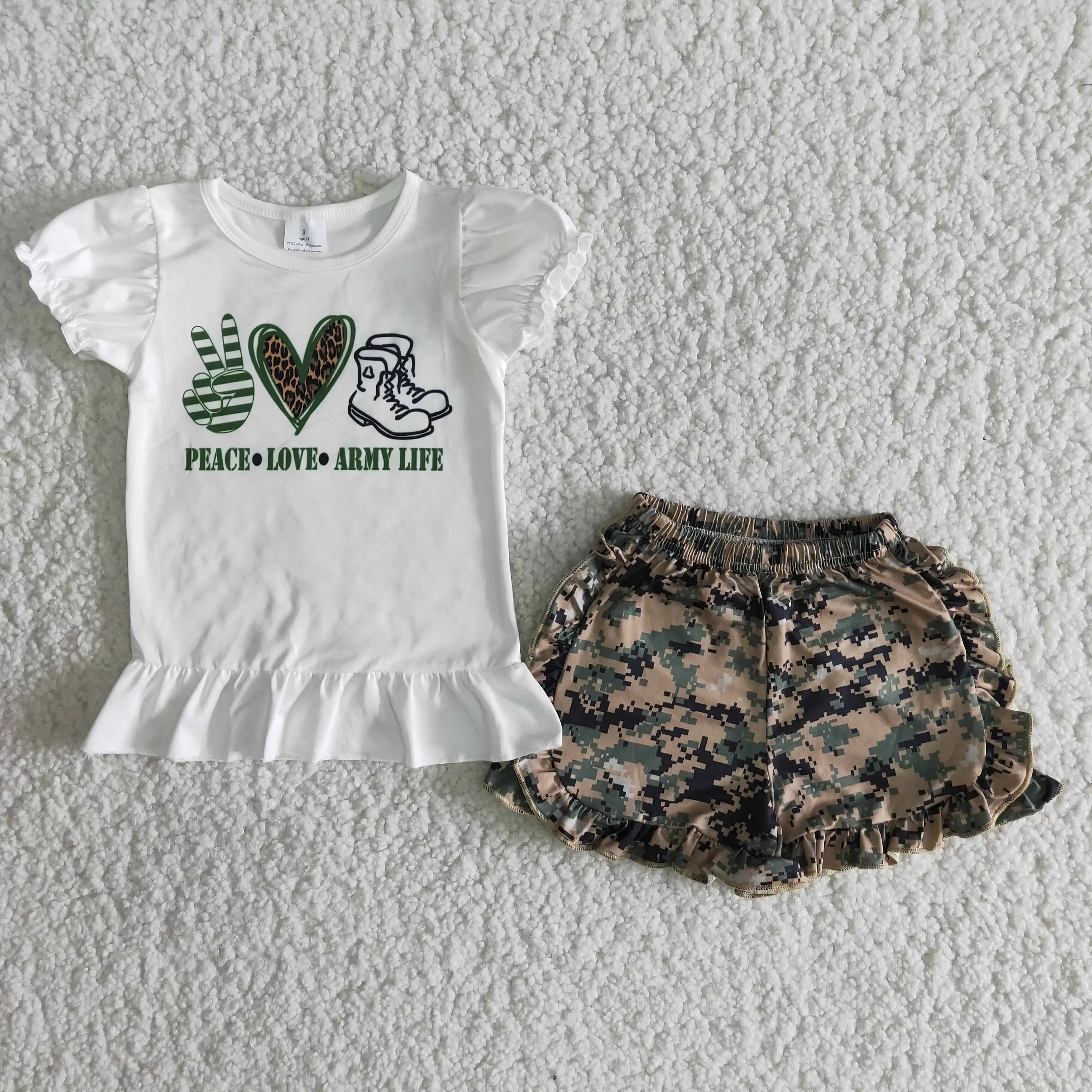 

Toddler Girls Outfits Green T-Shirt Tunic Top Leopard Shorts Pants For Summer Casual Kids Wear