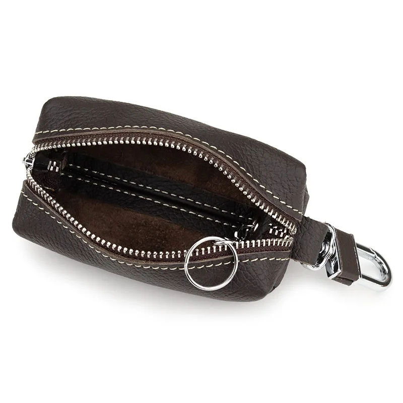 

Genuine Leather Large Capacity Multi-function Car Key Bag Men Key Holder Housekeeper Women Keychain Covers Zipper Key Case Bag