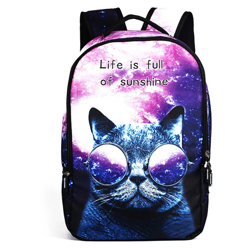 

2020 New Amazon Zipper Schoolbag Trend Animal Star Cat Backpack Travel Bag