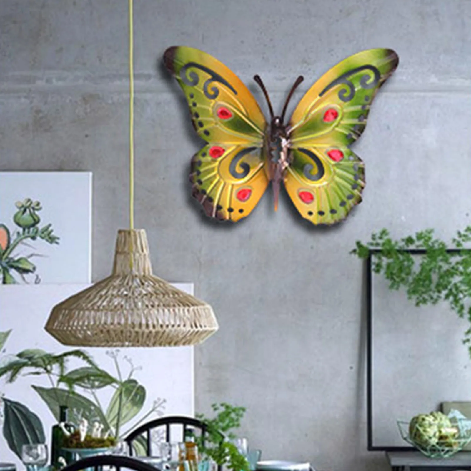 

Metal Butterfly Wall Art Home Decor Outdoor Indoor Art Sculpture Hanging Decoration Wrought Iron Wall Hanging Ornament