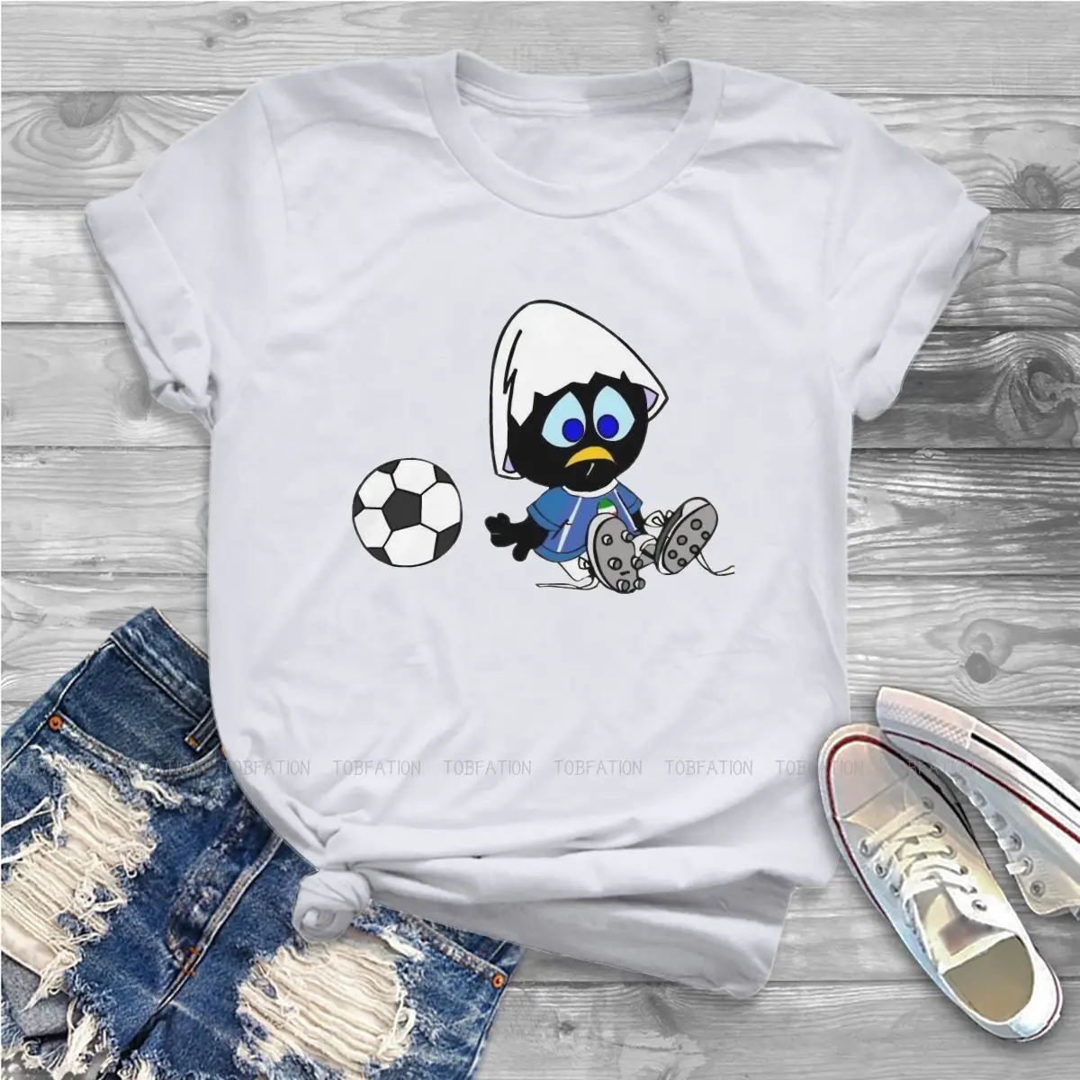 

Football Feminine Clothes Calimero Anime T-shirt Kawaii Vintage Female Blusas