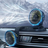 car fan 5v 12v 24v dual head 360 degree rotatable 2 speed vehicle fan with 5 blades car interior accessories
