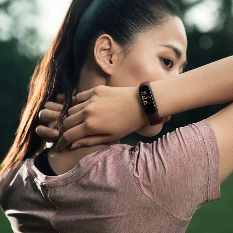 Смарт браслет Xiaomi Mi Band 4 Bluetooth 5 0 датчик сердечного ритма AMOLED 2.5D цветной экран 95