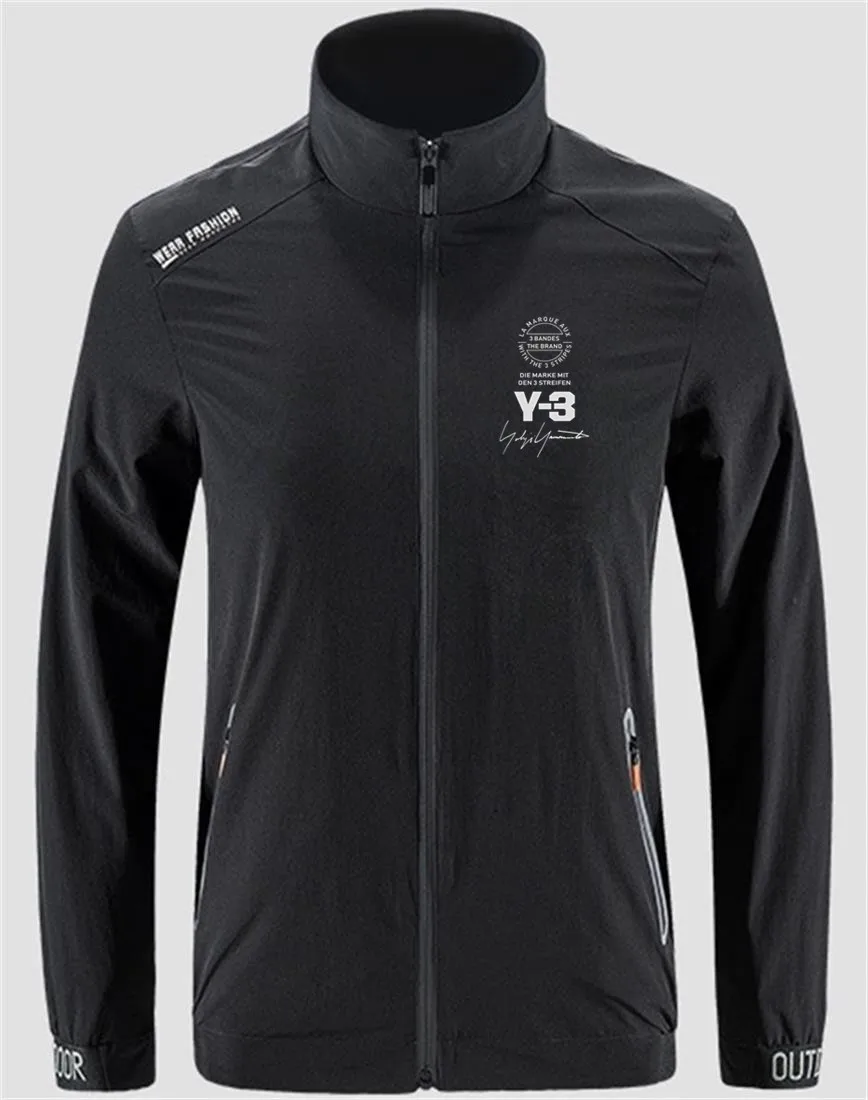 

Yohji Yamamoto 3y Motorcycle Slim Sport Street Windbreaker Zipper Thin Jacket Men's Casual Front Printing Jacket Asian Size