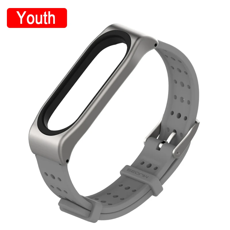 Youth Gray Для Xiaomi mi Band 4 металлический ремешок Безвинтовой из нержавеющей стали для Xiaomi mi band 4 NFC браслет металлический сменный ремешок для mi 4 - Цвет: Youth Gray
