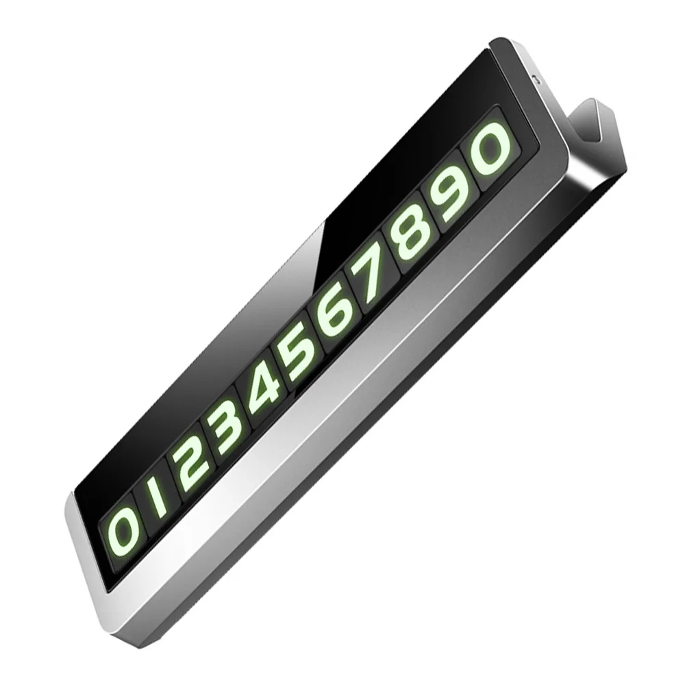 

123*30*23mm Aluminum Alloy Temporary Parking Card Telephone Number Holder Auto Parking Mobile Phone Number Plate