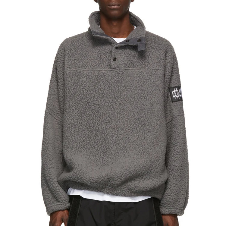 

Best quality 1/4 quarter Button polar fleece sweatshirts for men