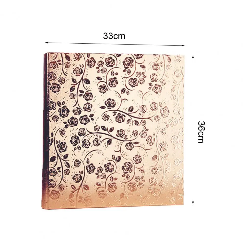 

Retro Photo Album Large Capacity Faux Leather Scrapbook Wedding Family Photo Book for Cards