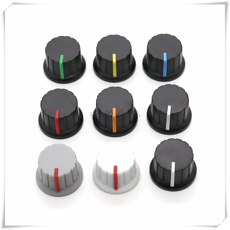 

5 шт. пластиковая ручка вала для цветов, диаметр 24 мм, Высота 15,5 мм, ручка потенциометра, ручка кодировщика, внутреннее отверстие для рычага п...