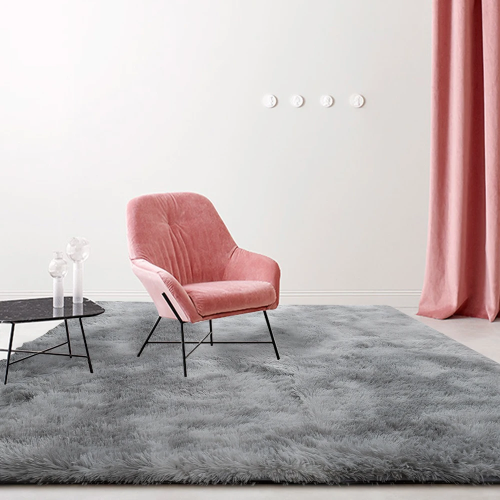 

Plush Carpet for Living Room Fluffy Rug Thick Bed Room Carpets Anti-slip Floor Gray Soft Rugs Tie Dyeing Velvet Kids Room Mat