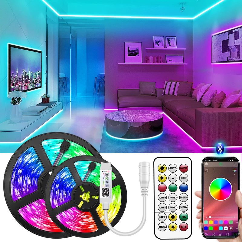 

5M 10M RGBWW RGB LED Strip Lights 15M 20M 30M Led Lights Strip Tape SMD 2835 DC12V NO Waterproof Tape with adapter