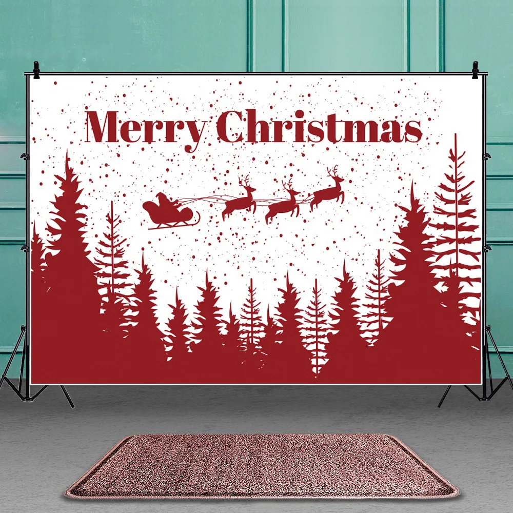

Christmas Red Theme Santa Claus Photography Background Family Party Backdrop for Photo Studio Photocall Banner Vinyl