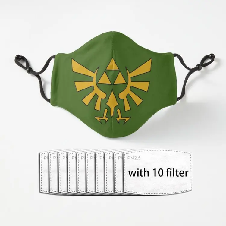 

Hyrule triforce Mask Reusable Face Masks Fashion With 5 Ply PM2.5 Filter Hygiene Mouth Mask Mascarillas