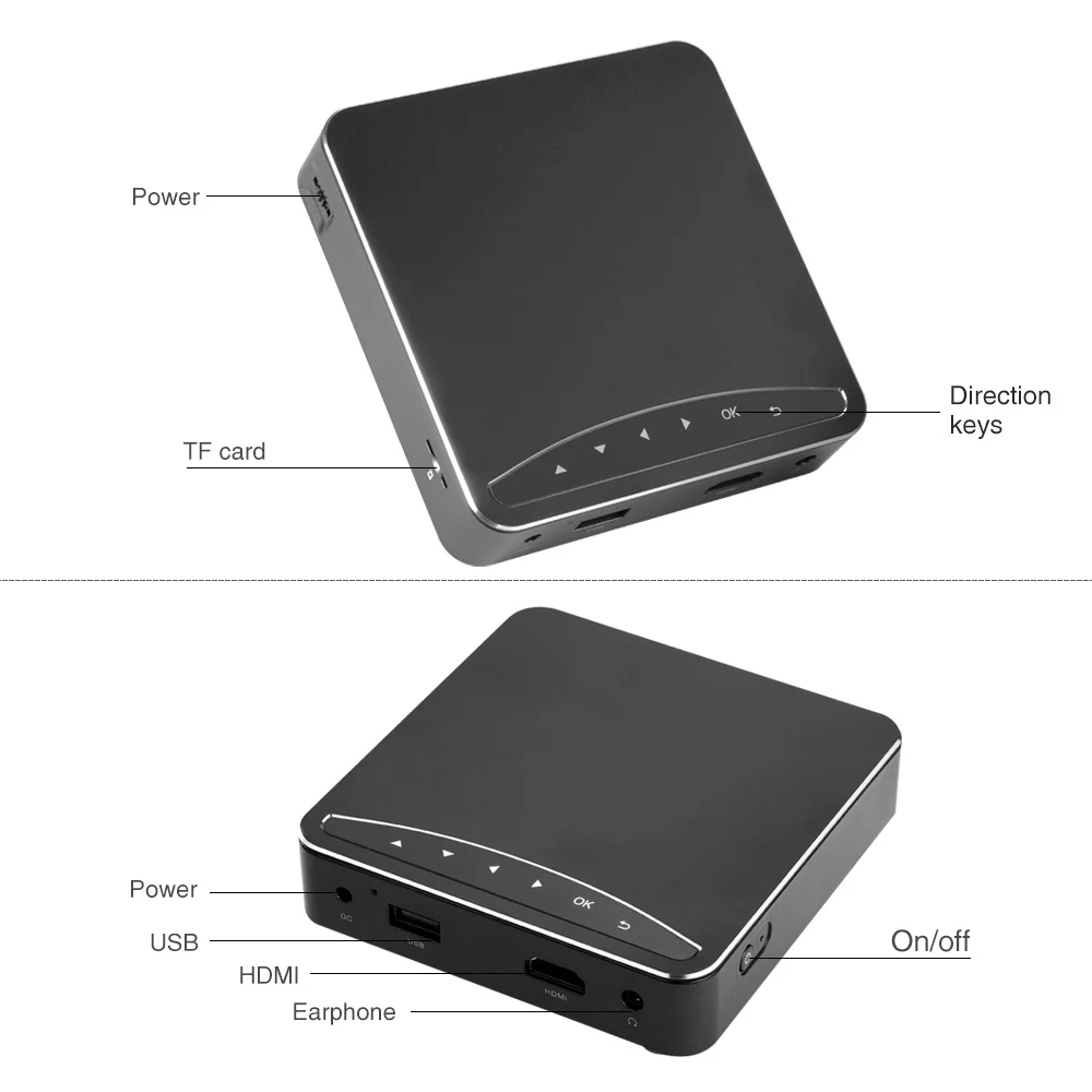 Мини проектор Poner Saund 100 Вт DLP 3D HD портативный Micro Wireless мультиэкранный для