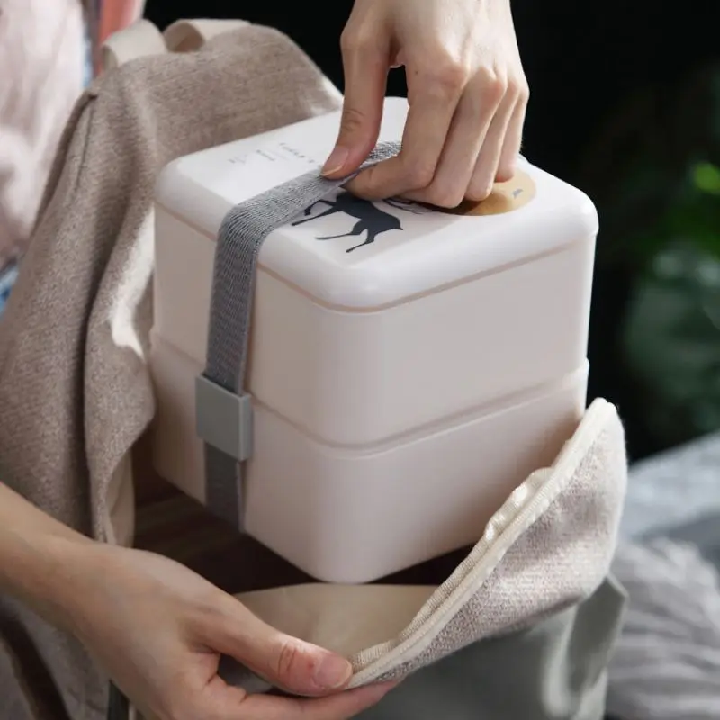 1 шт. Ланч бокс в скандинавском стиле 2 слоя портативная коробка для Бенто