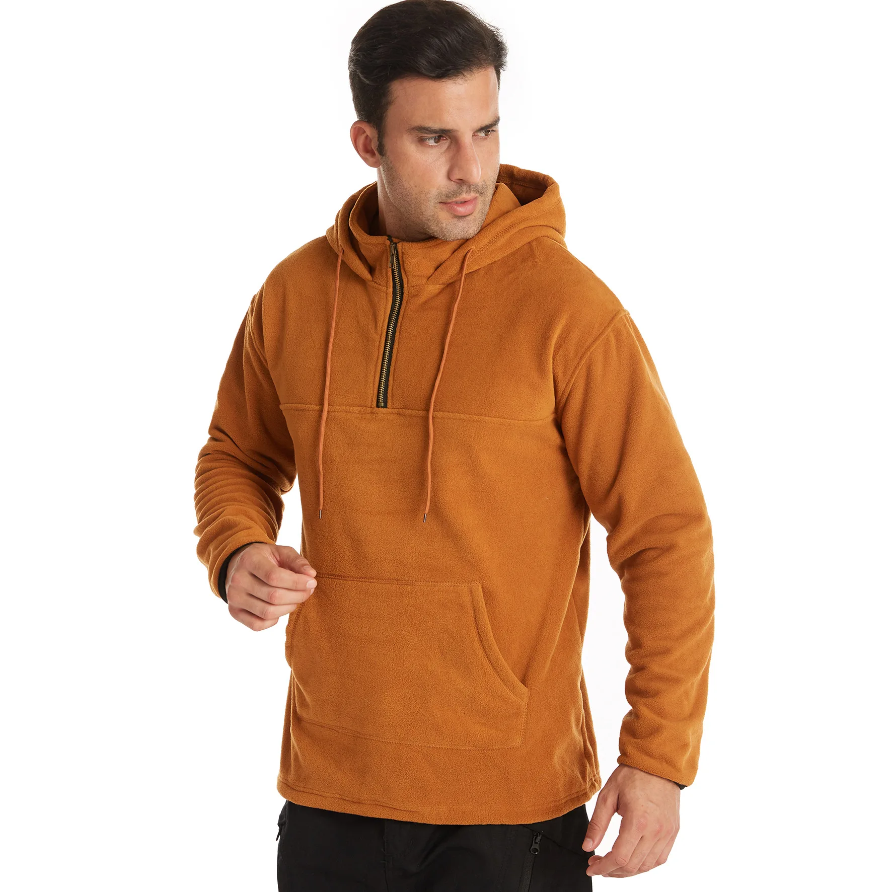 

Двусторонняя флисовая Толстовка для мужчин, уличная Толстовка в стиле оверсайз, оранжевый свитшот для мальчиков, спортивная одежда