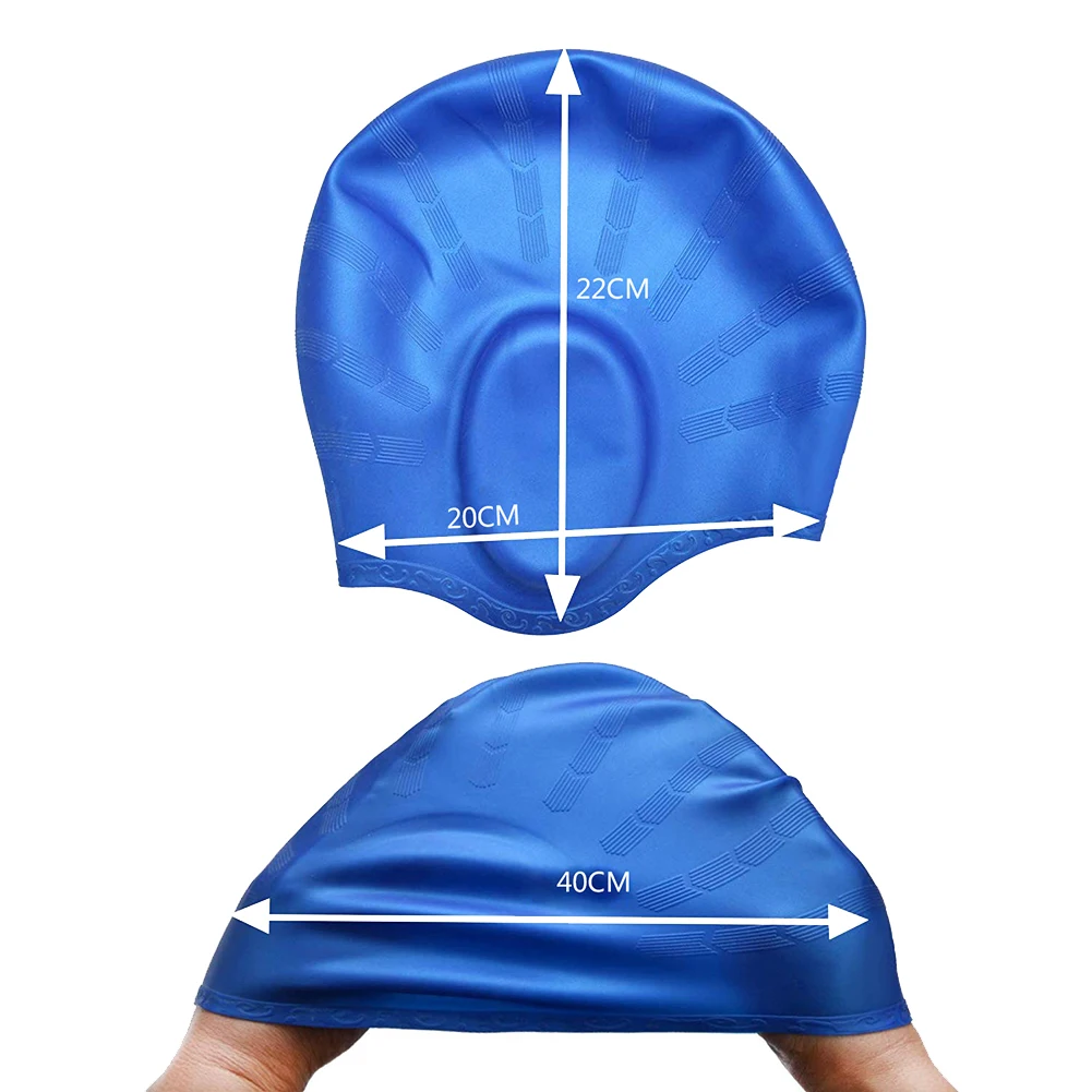 

Women Adults Silicone Swimming Hat Elastic Waterproof Ears Protector Swimming Pool Cap Hat For Men & Women