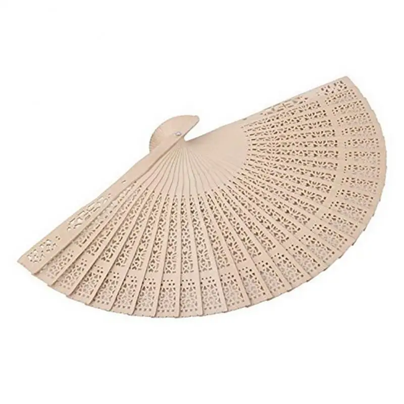 Folding Hollow Bamboo Wooden Fan Chinese Style 20cm Carved Hand-held Decorative Wedding Party Home Crafts Decoration Gifts | Дом и сад