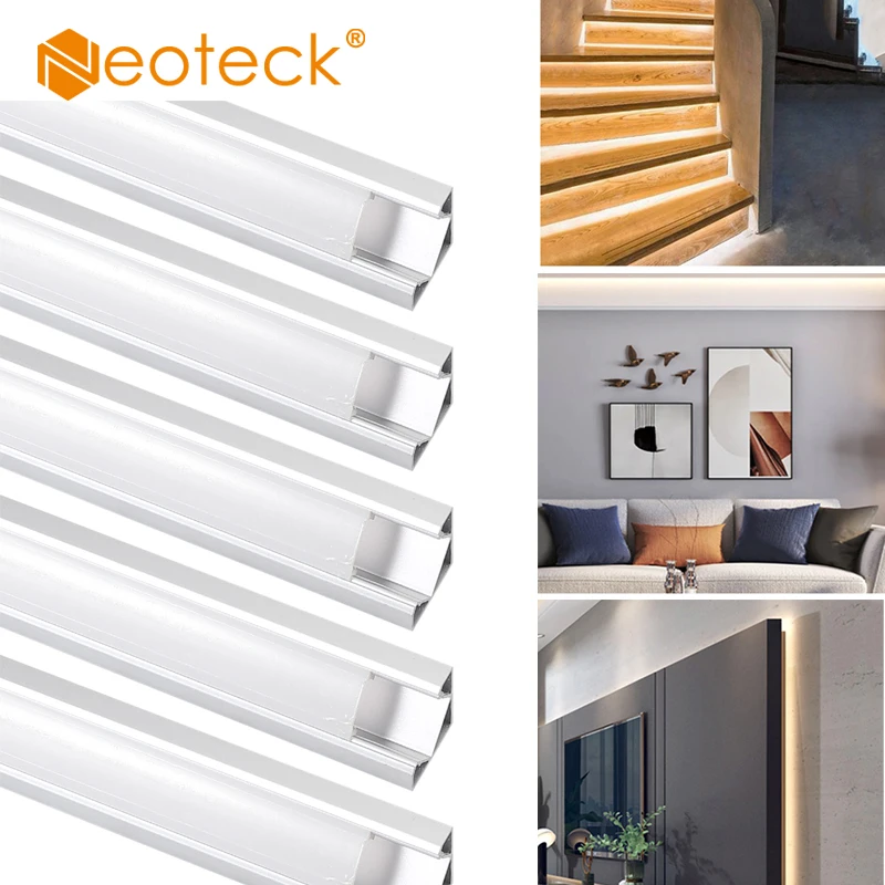 

Neoteck 5 шт. светодиодный профиль светильник вого корпуса V-образный профиль 45 градусов треугольник Mikly угловой канал для 12 мм полосы