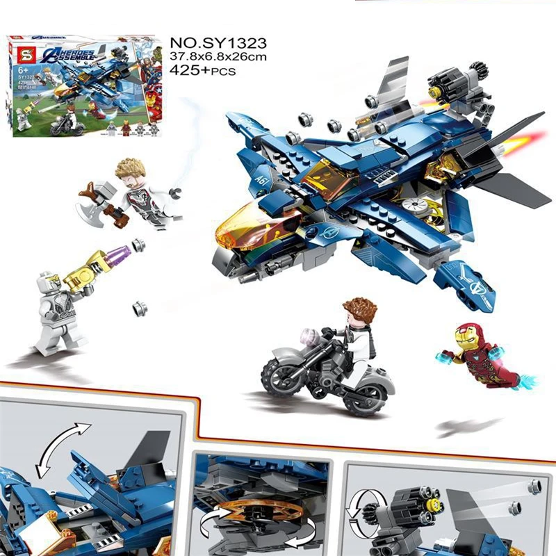 Новые Marvel Мстители 4 конструктора набор Endgame Ultimate Quinjet Bricks 76126 игрушки детские