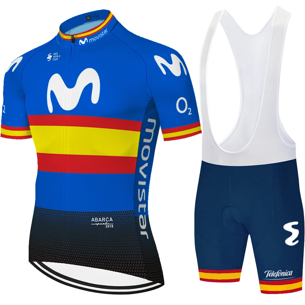 Джерси для велоспорта 2021 pro team Movistar tenue cyclместа летний Быстросохнущий комплект