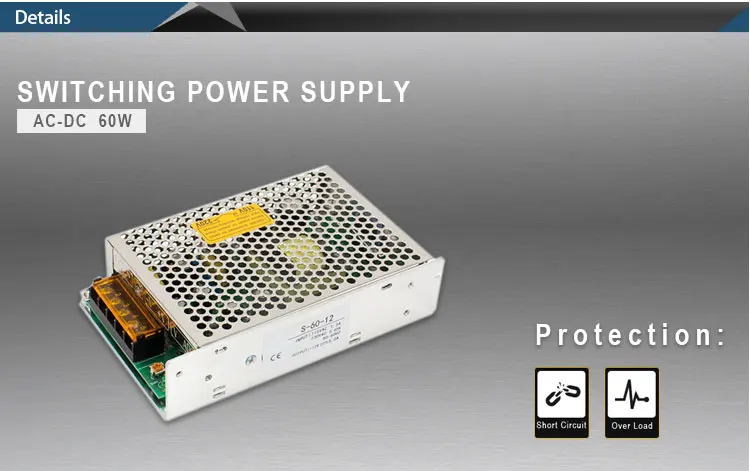 Производитель 60W 5v 12a/12 V 5A/24 v 2.5a led tv источник питания/ac dc адаптер 60 W/led Драйвер