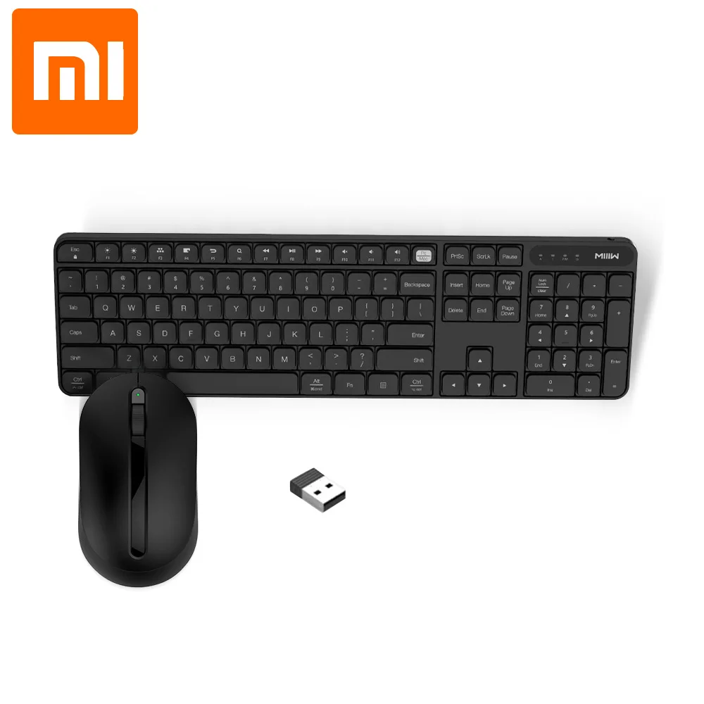 Xiaomi MIIIW беспроводной комплект офисной клавиатуры и мыши 104 клавиш 2,4 ГГц Windows PC MAC совместимая Портативная USB клавиатура