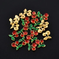 sweet 10pcspack cherry alloy decoration nails art rhinestones 3d nail jewelry nail art decorations red nail supplies