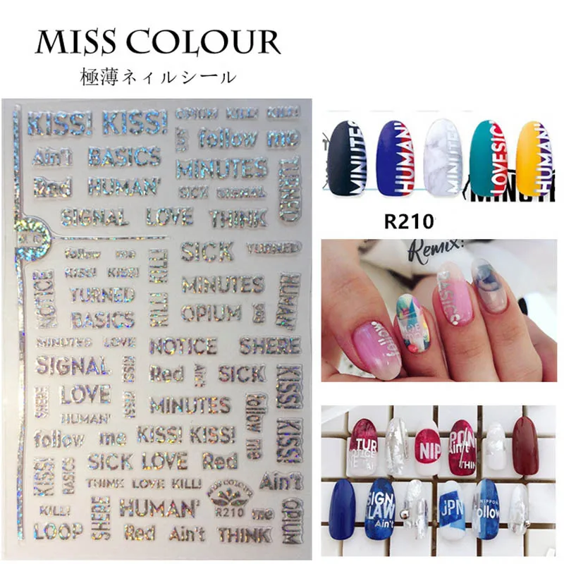 Голографический Золотой 3D стикер для ногтей Метеор Звезда Луна голографический