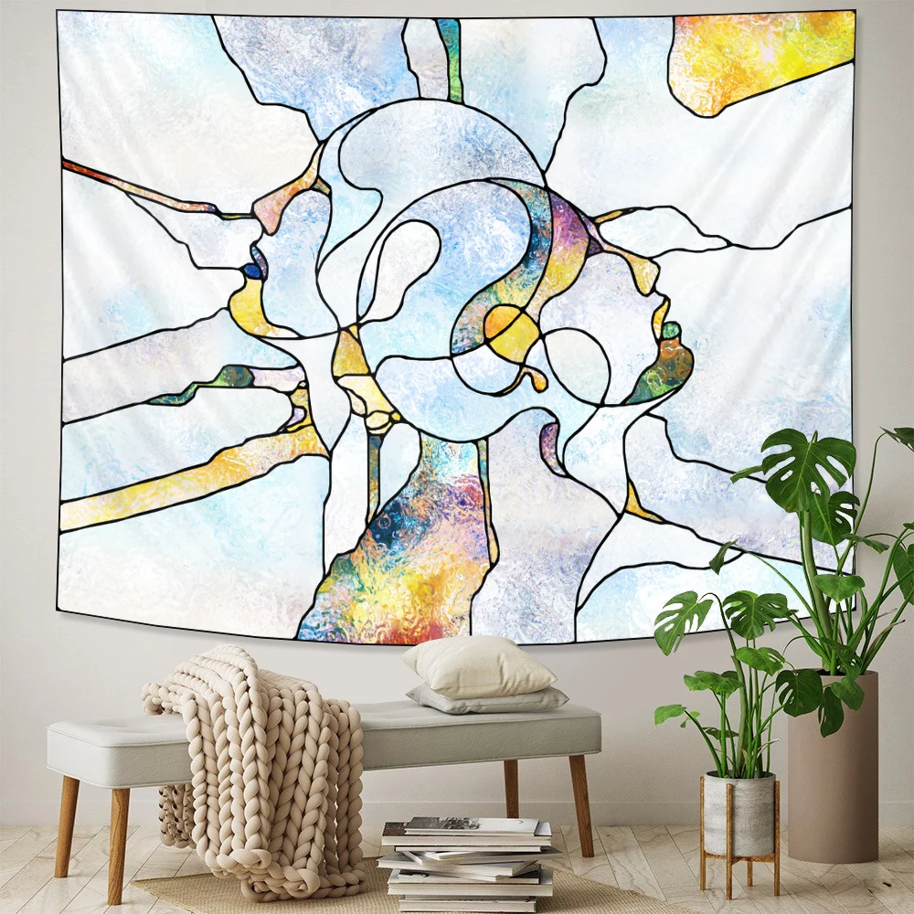 Гобелен с абстрактной психоделической сценой для мужчин и женщин домашнее