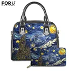 Модная ручная сумка FORUDESIGNS, роскошные сумки с рисунком звездной ночи, женская сумка, дизайнерские женские сумки-мессенджеры из пу кожи, женская сумка