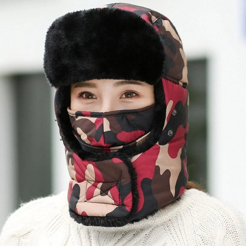 

Winter Plush thickened Lei Feng hat men's and women's warm winter hat outdoor cycling hat new cold proof ear protection cap